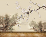 Avikalp MWZ1568 White Flowers Birds Trees Butterflies 3D HD Wallpaper