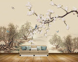 Avikalp MWZ1568 White Flowers Birds Trees Butterflies 3D HD Wallpaper
