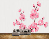 Avikalp MWZ1584 Pink Flowers 3D HD Wallpaper
