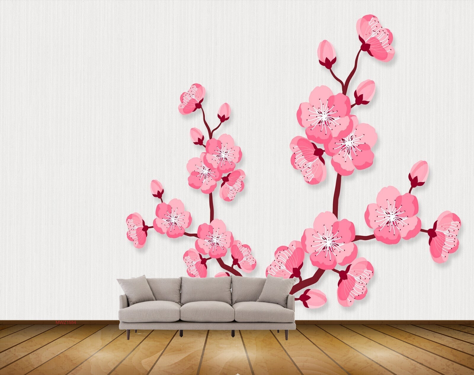 Avikalp MWZ1584 Pink Flowers 3D HD Wallpaper