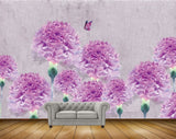 Avikalp MWZ1587 Pink Flowers Butterflies HD Wallpaper