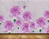 Avikalp MWZ1587 Pink Flowers Butterflies 3D HD Wallpaper