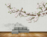 Avikalp MWZ1588 White Pink Bird Tree 3D HD Wallpaper