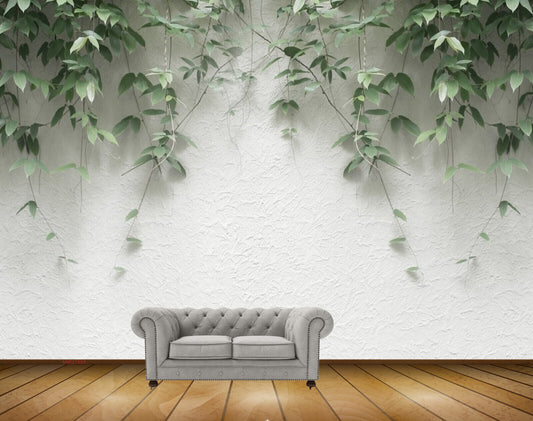Avikalp MWZ1593 Green Leaves Creepers HD Wallpaper