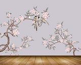Avikalp MWZ1598 White Orange Flowers Trees 3D HD Wallpaper