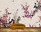 Avikalp MWZ1615 Pink White Flowers Butterflies Birds Branches HD Wallpaper
