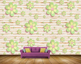 Avikalp MWZ1628 Green Pink Flowers HD Wallpaper
