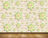 Avikalp MWZ1628 Green Pink Flowers 3D HD Wallpaper