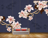 Avikalp MWZ1629 Pink White Flowers Branches 3D HD Wallpaper