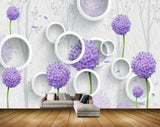 Avikalp MWZ1633 Purple White Flowers 3D HD Wallpaper