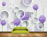 Avikalp MWZ1633 Purple White Flowers 3D HD Wallpaper