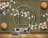 Avikalp MWZ1636 White Flowers Stones HD Wallpaper