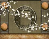Avikalp MWZ1636 White Flowers Stones 3D HD Wallpaper