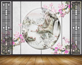 Avikalp MWZ1637 Pink White Flowers Mountains 3D HD Wallpaper
