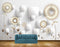 Avikalp MWZ1643 Golden Flowers Leaves HD Wallpaper