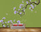 Avikalp MWZ1644 White Purple Flowers Branches Butterflies HD Wallpaper