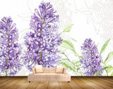 Avikalp MWZ1650 Purple Flowers Leaves 3D HD Wallpaper