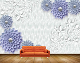 Avikalp MWZ1654 Purple White Flowers 3D HD Wallpaper