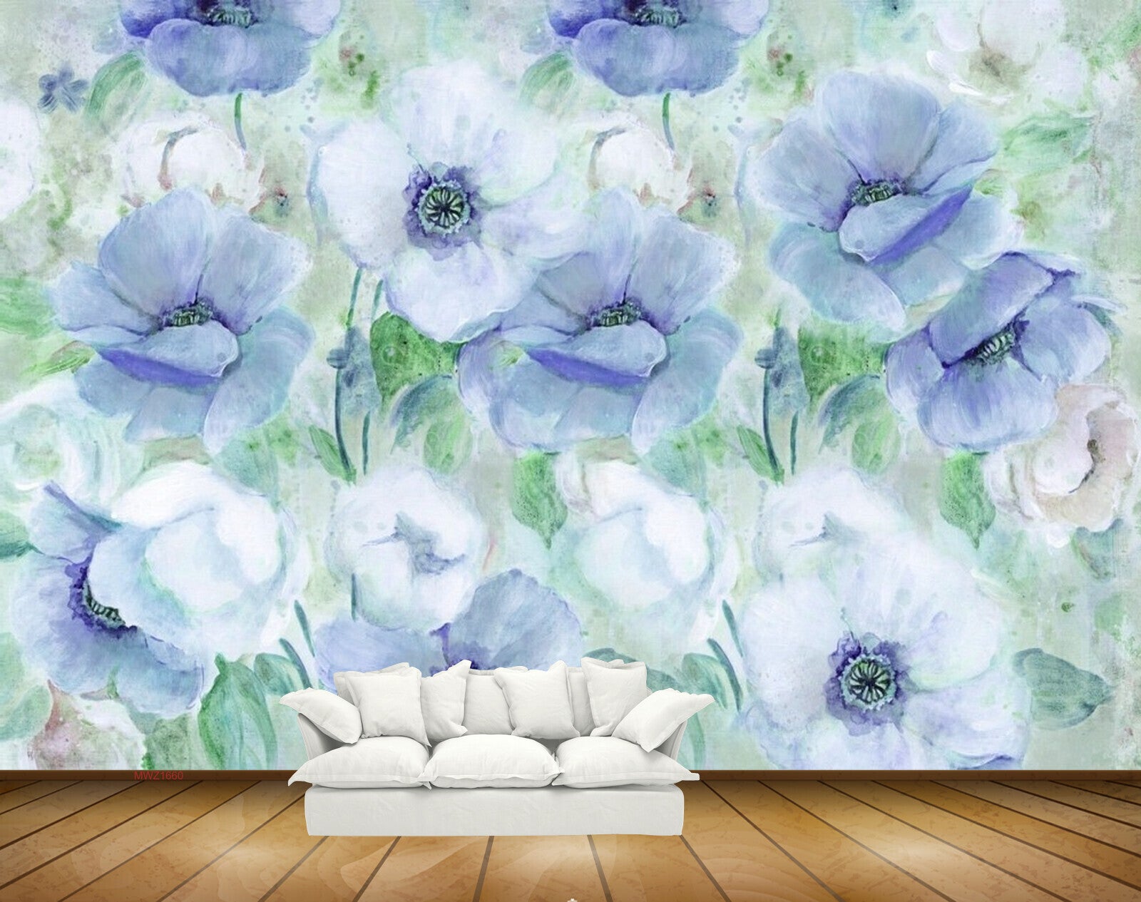 Avikalp MWZ1660 Purple White Flowers 3D HD Wallpaper
