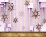 Avikalp MWZ1662 Purple Flowers 3D HD Wallpaper