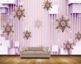 Avikalp MWZ1662 Purple Flowers 3D HD Wallpaper