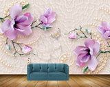 Avikalp MWZ1664 Pink Flowers Butterflies HD Wallpaper