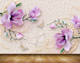 Avikalp MWZ1664 Pink Flowers Butterflies 3D HD Wallpaper