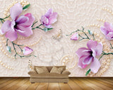 Avikalp MWZ1664 Pink Flowers Butterflies 3D HD Wallpaper