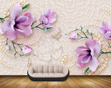 Avikalp MWZ1664 Pink Flowers Butterflies 3D HD Wallpaper