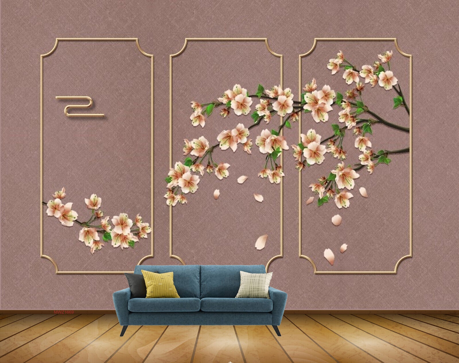 Avikalp MWZ1669 Pink Yellow Flowers HD Wallpaper