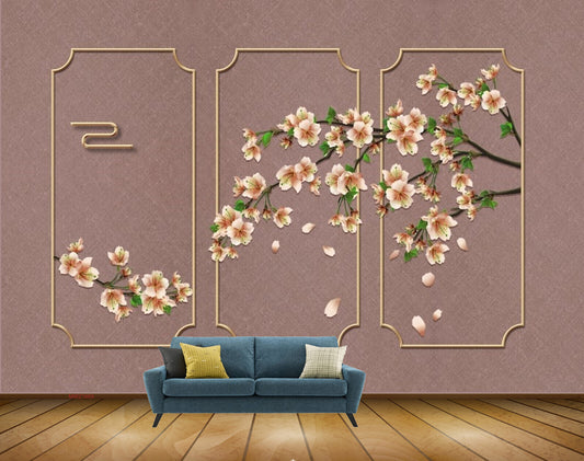 Avikalp MWZ1669 Pink Yellow Flowers HD Wallpaper