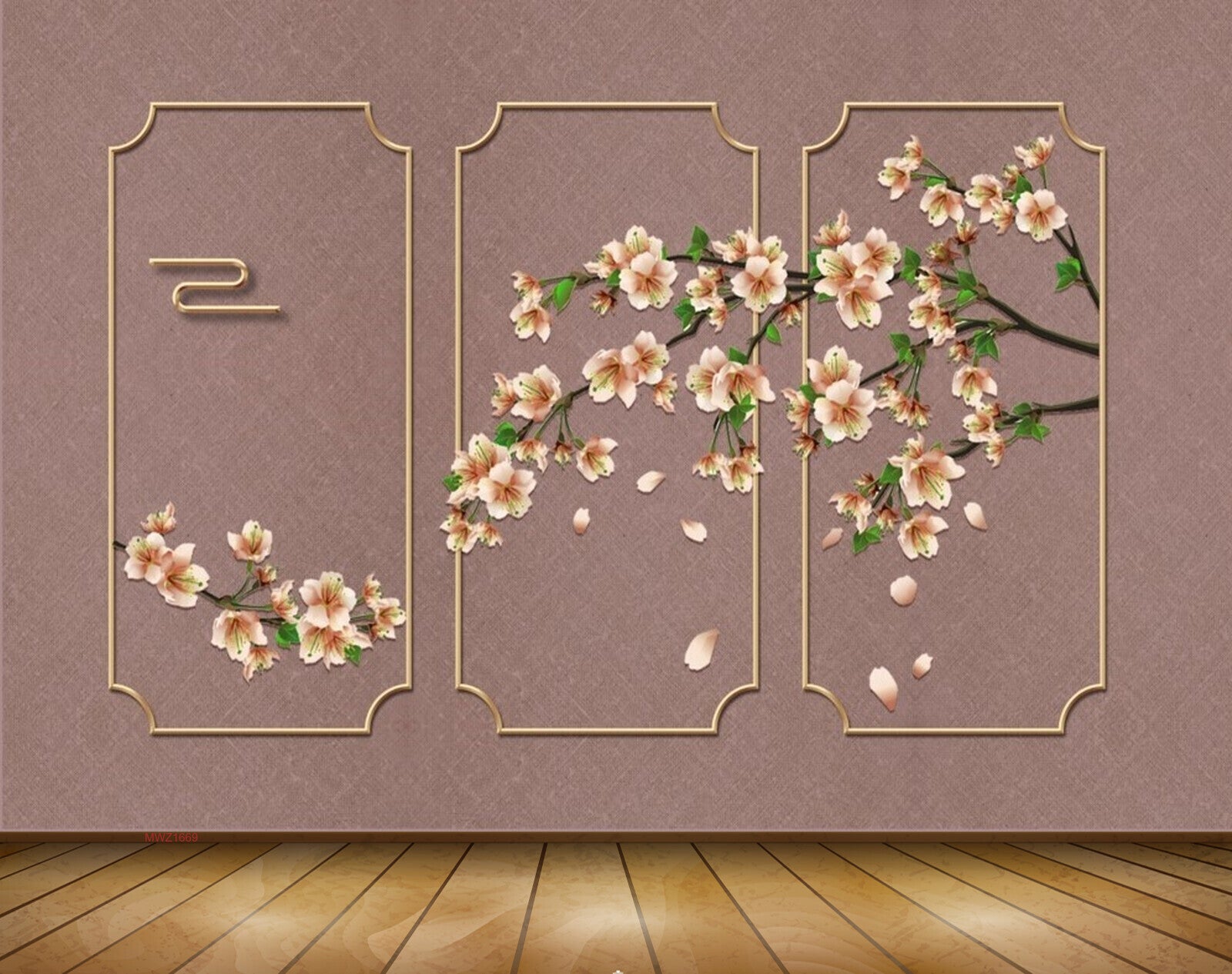 Avikalp MWZ1669 Pink Yellow Flowers 3D HD Wallpaper