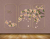 Avikalp MWZ1669 Pink Yellow Flowers 3D HD Wallpaper