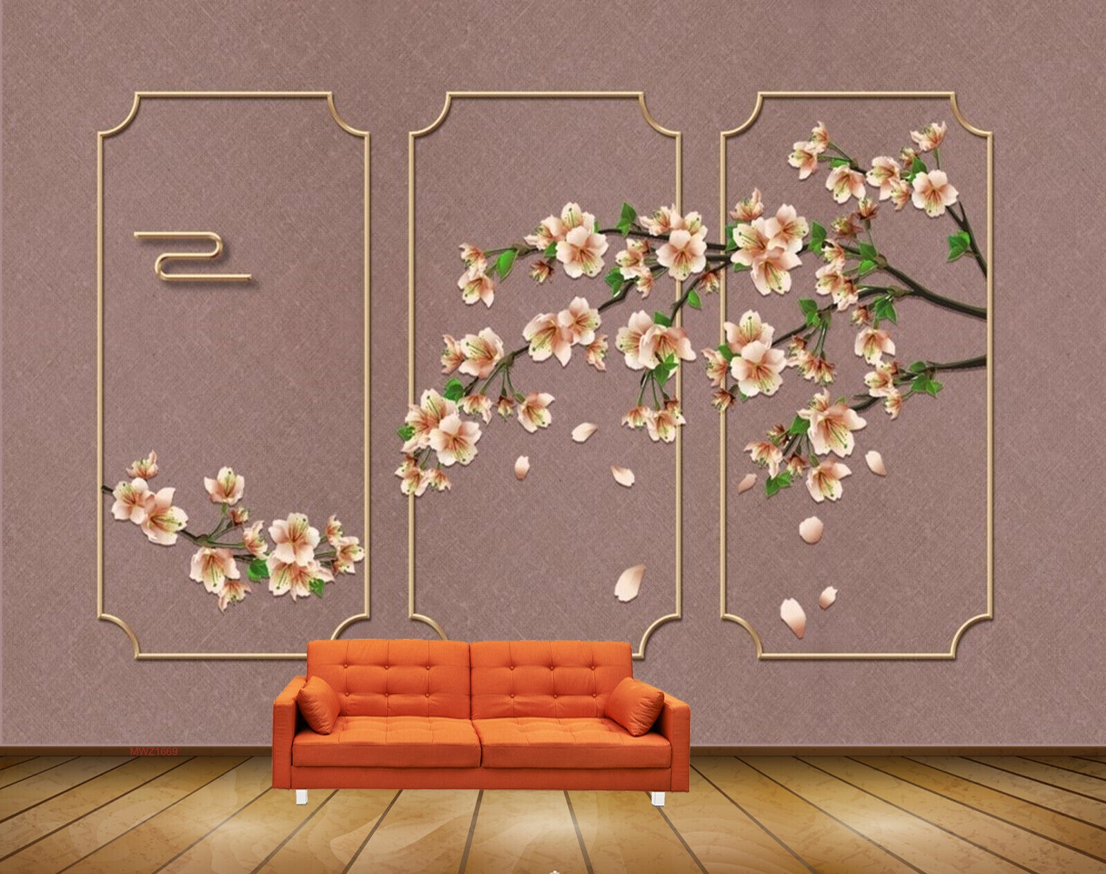 Avikalp MWZ1669 Pink Yellow Flowers 3D HD Wallpaper