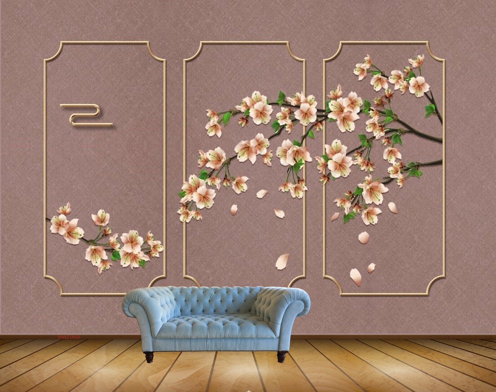 Avikalp MWZ1669 Pink Yellow Flowers 3D HD Wallpaper