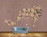 Avikalp MWZ1669 Pink Yellow Flowers 3D HD Wallpaper