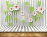 Avikalp MWZ1670 White Pink Flowers 3D HD Wallpaper