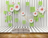 Avikalp MWZ1670 White Pink Flowers 3D HD Wallpaper