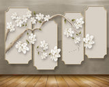 Avikalp MWZ1673 White Flowers Branches 3D HD Wallpaper