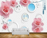 Avikalp MWZ1677 Pink White Flowers HD Wallpaper