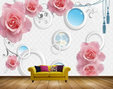 Avikalp MWZ1677 Pink White Flowers 3D HD Wallpaper