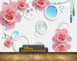 Avikalp MWZ1677 Pink White Flowers 3D HD Wallpaper