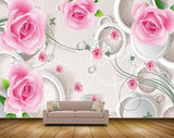 Avikalp MWZ1678 Pink White Rose Flowers 3D HD Wallpaper