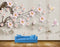 Avikalp MWZ1682 Pink White Flowers Branches Birds HD Wallpaper