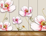 Avikalp MWZ1687 Pink White Flowers Fishes 3D HD Wallpaper