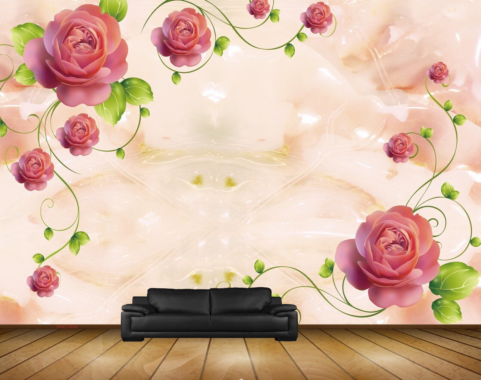 Avikalp MWZ1694 Pink Flowers 3D HD Wallpaper
