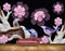 Avikalp MWZ1705 Pink Flowers Birds HD Wallpaper