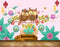 Avikalp MWZ1707 Pink White Flowers Owls HD Wallpaper