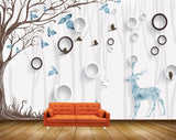 Avikalp MWZ1711 Tree Deer Leaves HD Wallpaper
