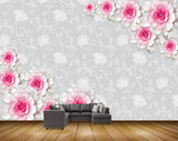 Avikalp MWZ1713 Pink White Flowers 3D HD Wallpaper